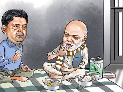 सँगै रोटी खान्छन् श्यामसुन्दुर र रञ्जन