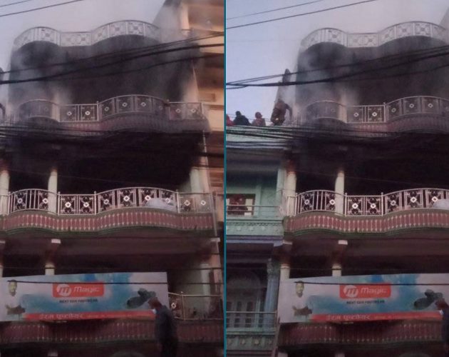 काठमाडौँको ठमेलमा विद्युत् सर्ट हुँदा आगलागी