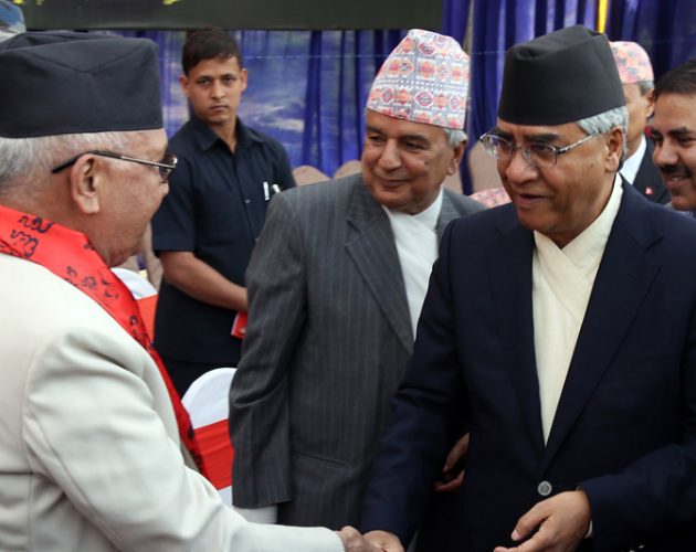 प्रधानमन्त्री ओली र कांग्रेस सभापति देउवाबीच भेटवार्ता