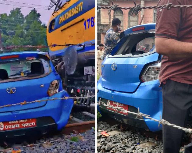 जनकपुरमा रेल र कार ठोक्कियो